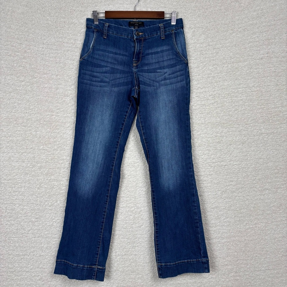Banana Republic Jeans Womens‎ 26/2 Blue Trouser Whiskered Straight Leg Mid Rise